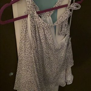 Cute white and black cheetah pattern blouse